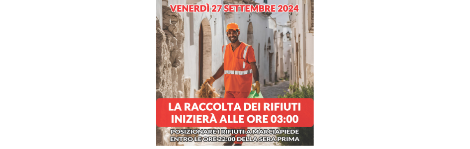 Alberobello. Monteco informa: raccolta anticipata in occasione dei festeggiamenti dei Santi Patroni